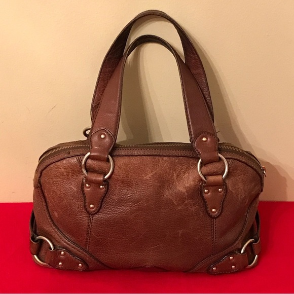 MICHAEL Michael Kors Handbags - MICHAEL Michael Kors Brown Leather Pebbled Texture Satchel Bag